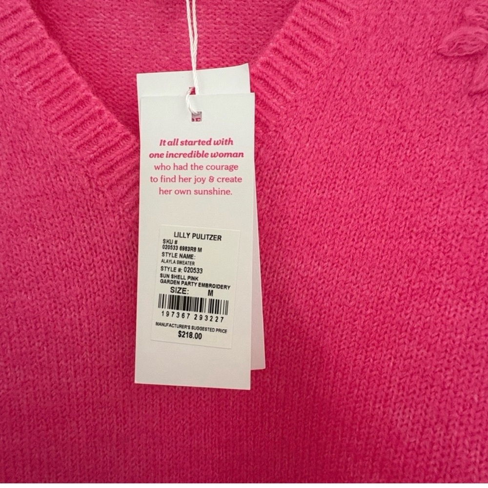 Lilly Pulitzer Alayna sweater. Garden party embroidery. Size medium - Picture 5 of 8